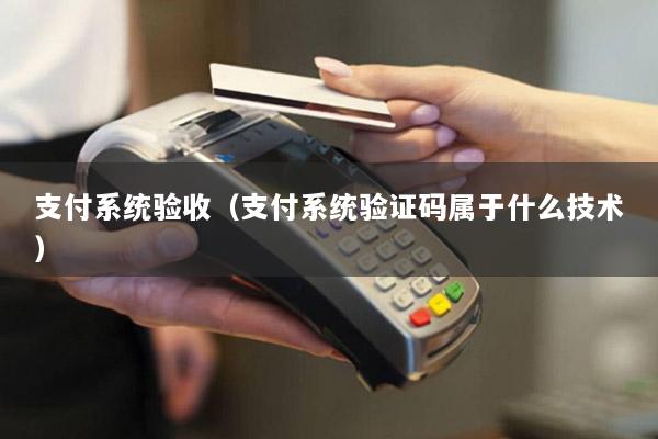 支付系统验收(支付系统验证码属于什么技术)