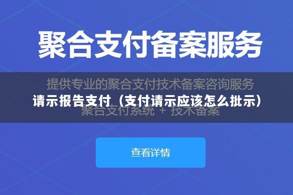请示报告支付(支付请示应该怎么批示)