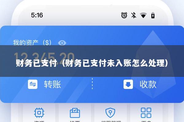财务已支付(财务已支付未入账怎么处理)