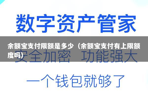 余额宝支付限额是多少(余额宝支付有上限额度吗)