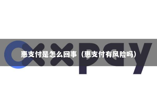 惠支付是怎么回事(惠支付有风险吗)