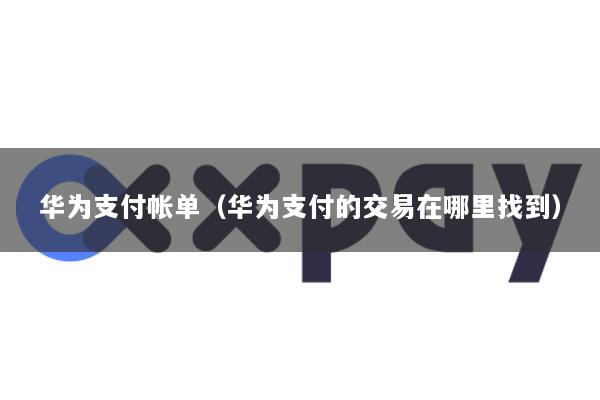 华为支付帐单(华为支付的交易在哪里找到)