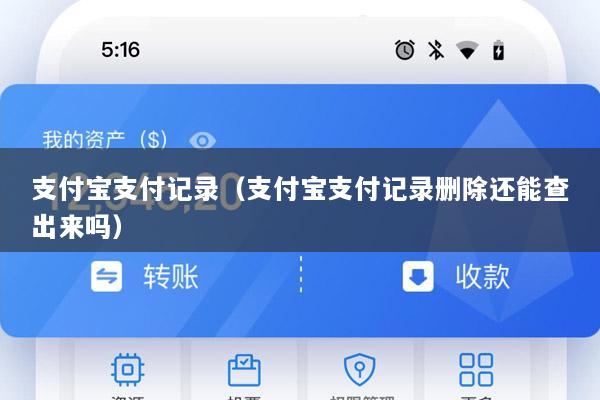 支付宝支付记录(支付宝支付记录删除还能查出来吗)