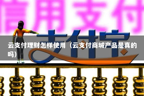 云支付理财怎样使用(云支付商城产品是真的吗)