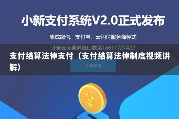 支付结算法律支付(支付结算法律制度视频讲解)