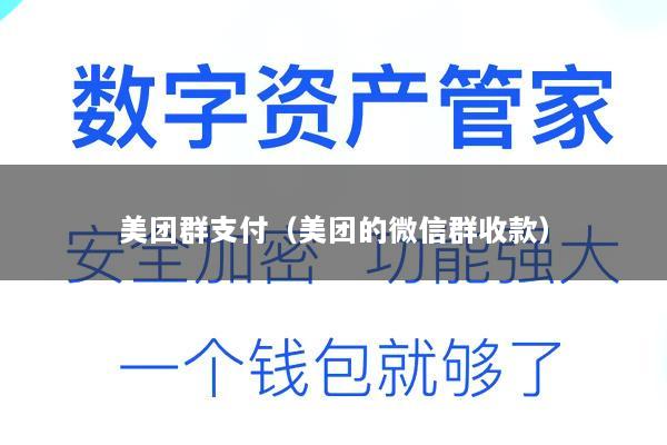 美团群支付(美团的微信群收款)